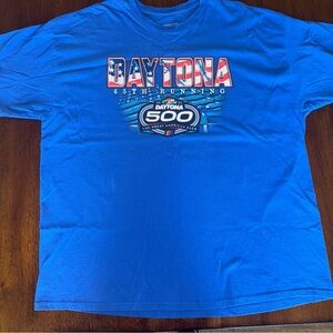 NASCAR Daytona 500 Short Sleeve Shirt Royal Blue 65th Running Size 2XL